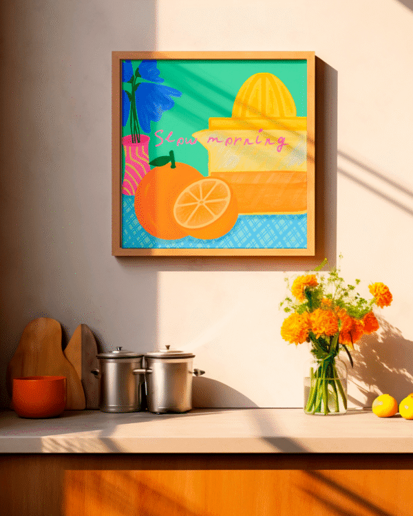 Print "SLOW MORNING" - Papel artístico mate (20x20)