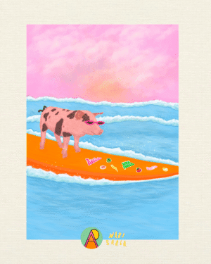 Print "SURF VIBES" - A4 papel artístico mate (21x30)